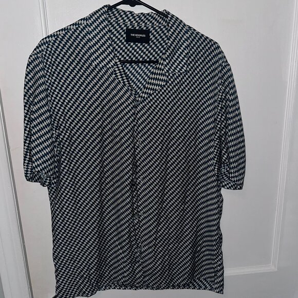 The Kooples Cuban Check Short Sleeve Shirt - Men's Medium - Picture 1 of 6